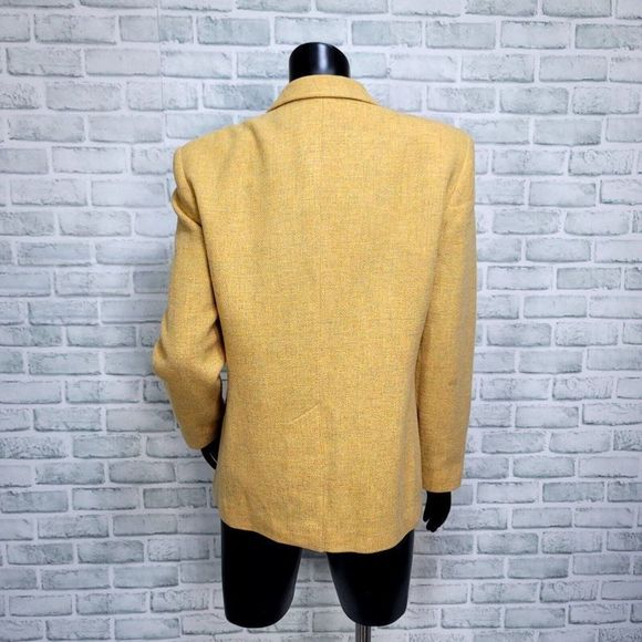 Vintage 90s Pendleton Womens S Yellow Wool Blazer Jacket 3 Button USA - Picture 5 of 10